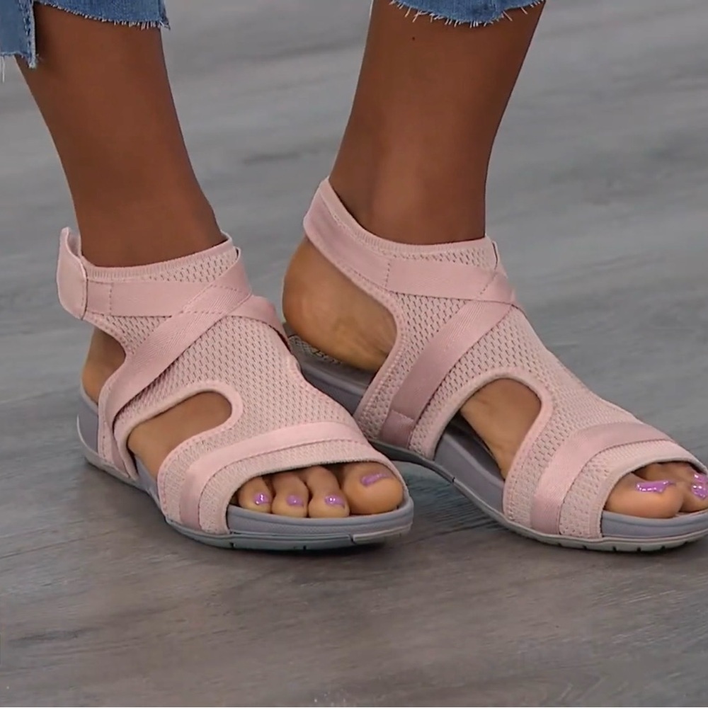 BareTraps Soozie Rebound Technology Gray Light Blue Footbed Sport Sandal Size 9 - Picture 6 of 12